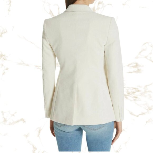 NWT Theory Luxury Old Money Power Jacket Blazer Dover White Modern Corduroy - Picture 3 of 16